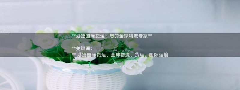 尊龙一人生就是搏：**港捷国际货运：您的全球物流专家**