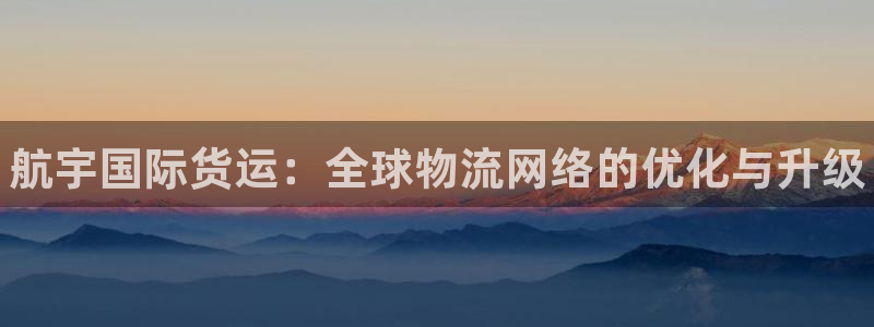 尊龙凯时老板是谁：航宇国际货运：全球物流网络的优化与升级
